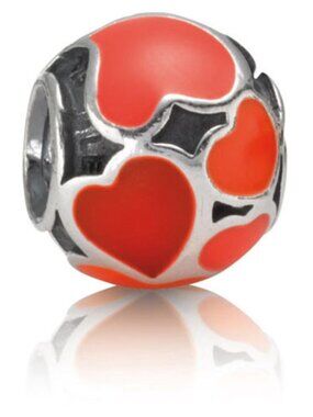 Authentic Pandora Retired Red Hot Love Charm 790436ER Sterling Silver Enamel